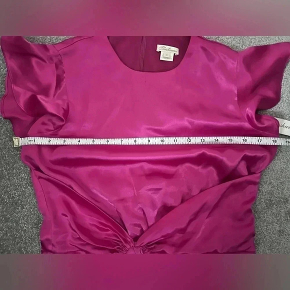 NWT | Shoshanna | Quinn Satin Jacquard Midi Dress in Raspberry | Size 6 - Picture 2 of 12